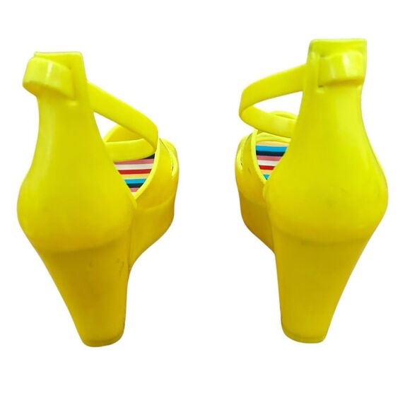 Gwen Stefani Harajuko Lovers Rare Neon Jelly Wedge Sandals Size 7 - Picture 3 of 10